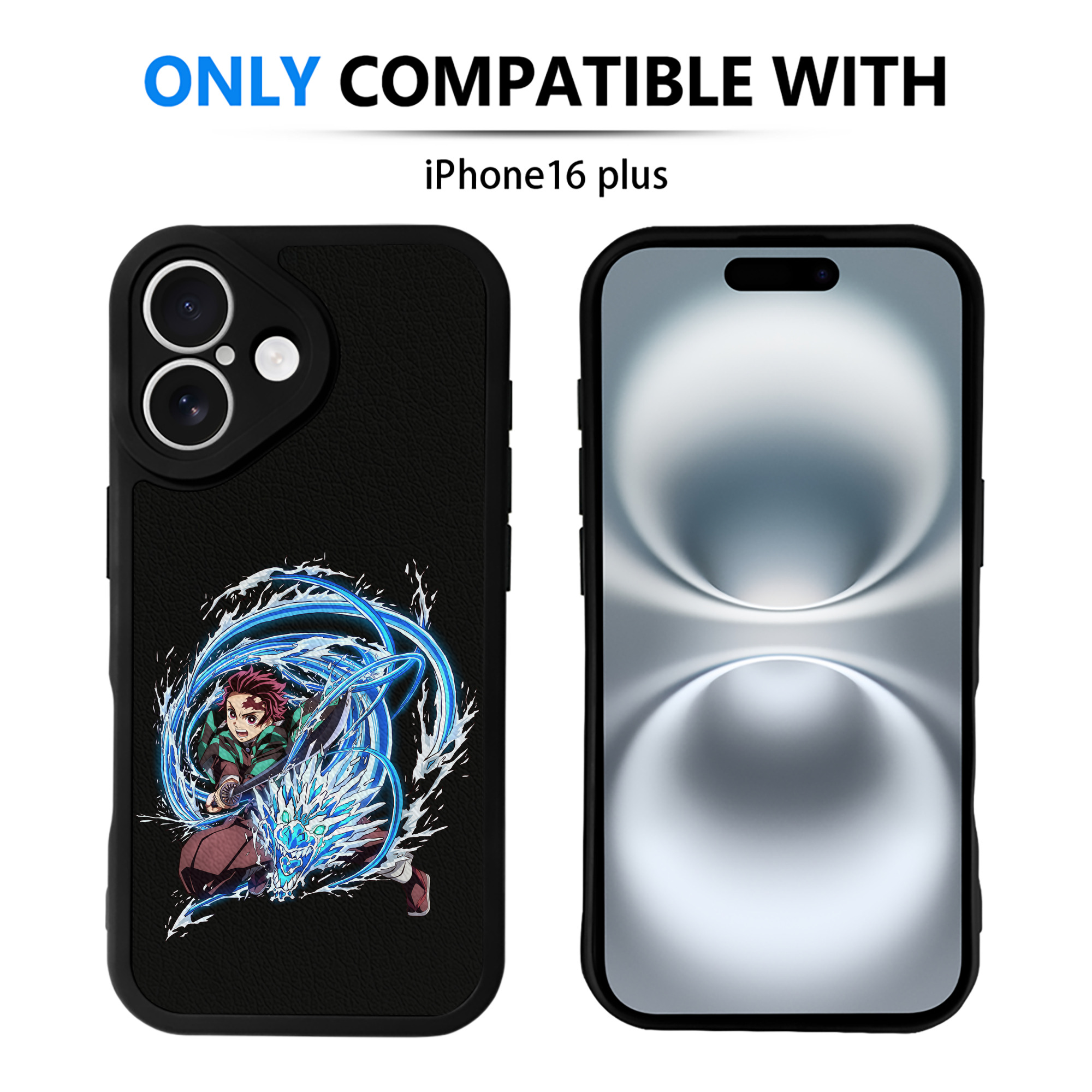 （画像用） 鬼滅の刃 竈門 炭治郎／かまど たんじろう Kamado Tanjirou 【iPhone 16シリーズ対応】シリコンスマホケース（レザー調） 材質：シリコン